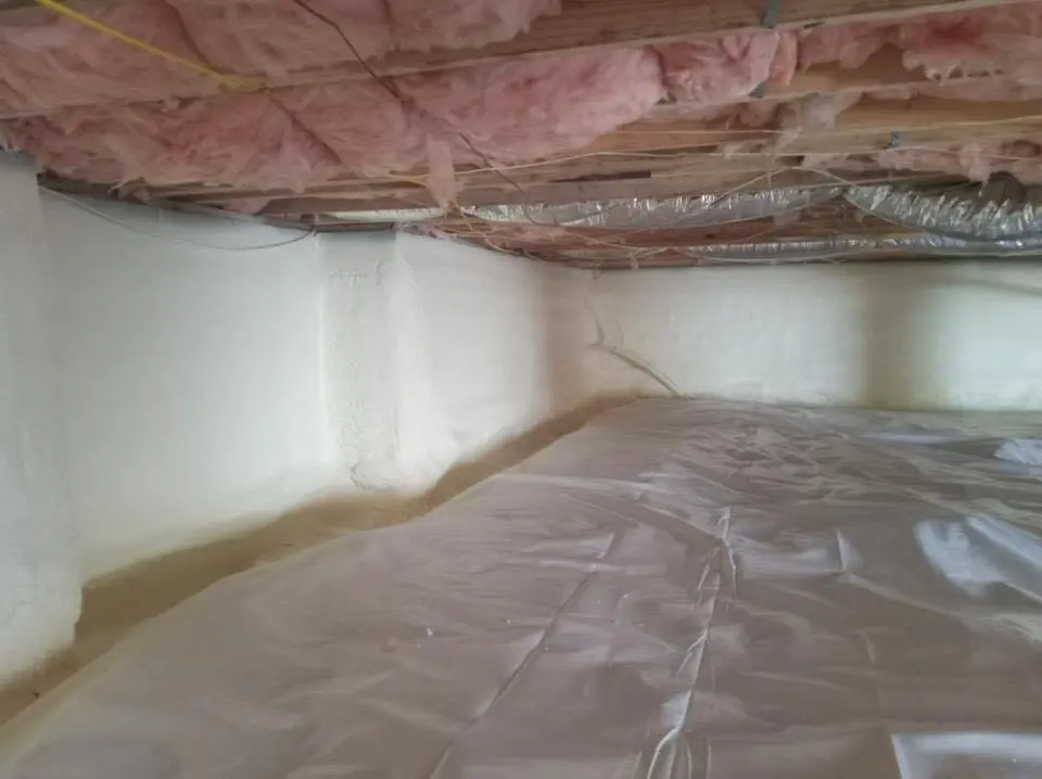 Crawl space encapsulation with closed-cell spray foam for Roof Waterproofing in Flowood